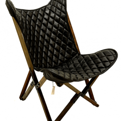 כיסא פרפר Top grain buffalo leather שחור