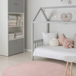 שטיח פרווה עגול ורוד דגם אסיף  ASH