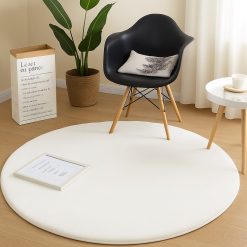 שטיח פרווה עגול שמנת דגם אסיף ASH