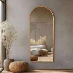 מראה חצי מעוגלת עץ MMS