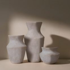 סט 3 אגרטלים מונוליתי בז’ MMS