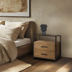 ניו יורק שידה ליד מיטה 2 מגירות MMS