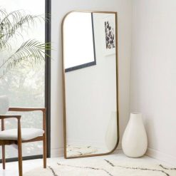 מראה מלבנית פינה מעוגלת עץ טבעי MMS