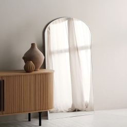 מראה חצי מעוגלת גוף רחבה לבן MMS