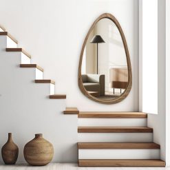 מראה אמורפית ביצה עץ MMS