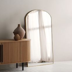 מראה חצי מעוגלת גוף רחבה זהב MMS