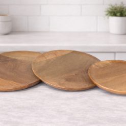 סט 3 צלחות הגשה מעץ ABS