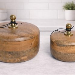 סט 2 קופסאות אחסון מעץ ABS