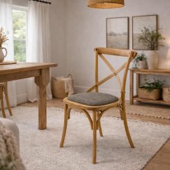 כיסא אוכל X – עץ וטקסטיל (קפה) ABS