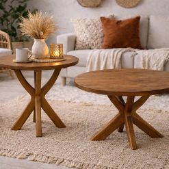 סט 2 שולחנות סלון עגולים – דגם ג’יסון ABS