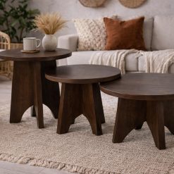 סט 3 שולחנות סלון Walnut – דגם לירן ABS