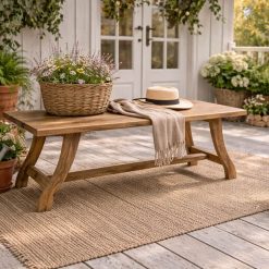 ספסל עץ – עץ מנגו טבעי ABS