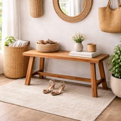 ספסל עץ מלא – גימור טבעי EAT