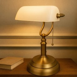 מנורת שולחן בנקאי לבנה AMR