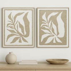 תמונות דקורטיבית אמנות טבעית בגווני שמנת וחול DDA