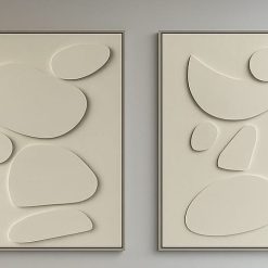 סט תמונות תלת־ממדיות אמנות מינימליסטית למשרד ולבית DDA