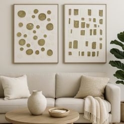 תמונות דקורטיבית טקסטורלית עם נגיעות מוזהבות DDA