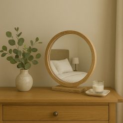 מראה עץ שולחנית עגולה פבלה AMR