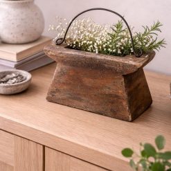 תיק עץ וינטג’ עם ידית מתכת ABS