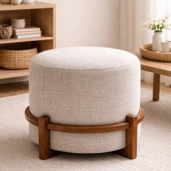 סטול מרופד מעץ טיק מלא – דגם מדריד EAT