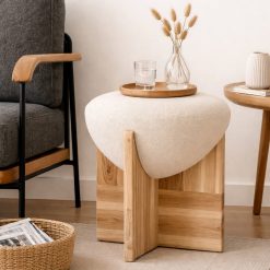 סטול מרופד מעץ טיק מלא EAT