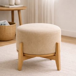 סטול מרופד מעץ טיק מלא EAT