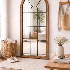 מראת קשת מעץ מלא בשילוב ברזל EAT