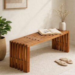 ספסל עץ טיק – דגם חדש EAT