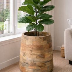 מעמד עציץ A מעץ טבעי ABS