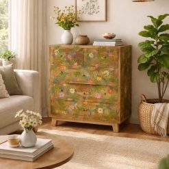 שידת מגירות מעץ מלא עם 7 מגירות דגם אניקה MUK