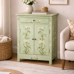 שידת עץ מצוירת עם מגירה ודלתות דגם אדי MUK