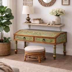 שולחן עץ מצויר בעבודת יד דגם ארניה MUK