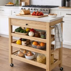 עגלת מטבח מעץ דגם מרק GLRM