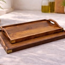 סט מגשים עץ זוגי קורנר AMR