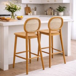 Solana כסא בר מעץ טיק BRO