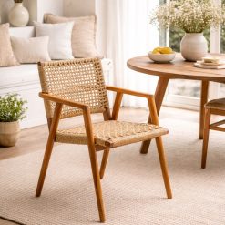 Solo כסא אוכל וראטן עם ידיות BRO