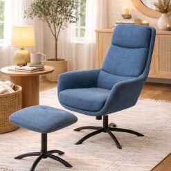 Kelly כורסא + הדום דגם גוון כחול BRO