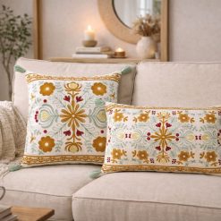 פדרו כרית עבודת יד לבן ASH