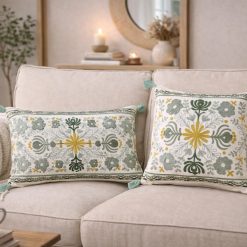 פדרו כרית עבודת יד לבן ASH