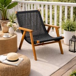 Dimara כורסא טיק וראטן סינטטי שחור BRO