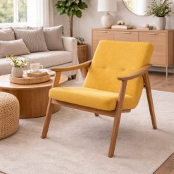 Noam כורסא מעץ בוקיצה חרדל BRO