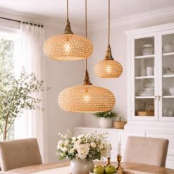 צלחת עץ 45 ס"מ+סט קש אובלי AMR