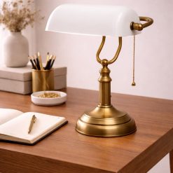 מנורת שולחן בנקאי לבנה AMR