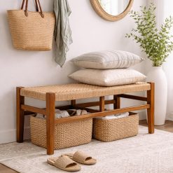 Bench ספסל מעץ טיק וראטן סינטטי BRO