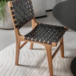 כיסא עור סוהו בלאק FLOR