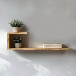 מדף קיר מעץ מלא דגם לנון MMS