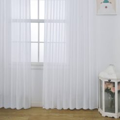 וילון גוטייה שיפון לבן ASH