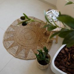 שטיח עגול קש טבעי – חום ועיצוב לבית ASH